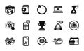Vector set of Calculator, Vip shopping and Teamwork icons simple set. Vector