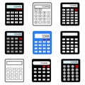 vector set of calculators of various types