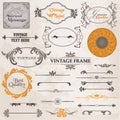 Vector Set: Calligraphic Design Elements Royalty Free Stock Photo