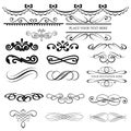 Vector set of calligraphic design elements Royalty Free Stock Photo