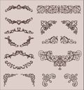 Vector set: calligraphic design elements and page Royalty Free Stock Photo