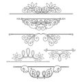 Vector Set of Calligraphic Design Elements and Page Decorations Royalty Free Stock Photo