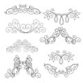 Vector Set of Calligraphic Design Elements and Page Decorations Royalty Free Stock Photo