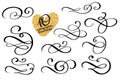Vector set of calligraphic design flourish elements Royalty Free Stock Photo