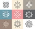 Vector set of calligraphic,flower abstract templates concept.