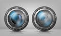 Vector set with camera lenses, zoom objectives Royalty Free Stock Photo