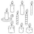 Vector set of candle