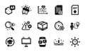 Vector set of Cardio training, Search and Augmented reality icons simple set. Vector