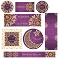 Vector set of cards and banners to Ramadan and Feast of Breaking the Fast