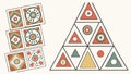 Cards pyramid variations, game icons and casino elements vector design Generative AI Royalty Free Stock Photo