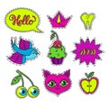 Vector set of Cartoon badge, sticker