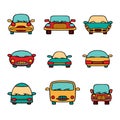 Vector set of cartoon cars.