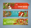 Vector set of cartoon Christmas banners. Royalty Free Stock Photo