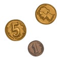 Vector Set of Cartoon Coins Royalty Free Stock Photo