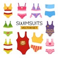 Vector set of cartoon swimsuits