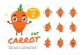 Vector set of cartoon images of Carrot. Part 2