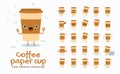 Vector set of cartoon images of Coffee Cup. Vector Illustration Royalty Free Stock Photo