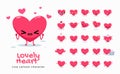 Vector set of cartoon images of Love. Vector Illustration