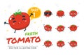 Vector set of cartoon images of Tomato. Part 1