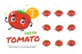 Vector set of cartoon images of Tomato. Part 2