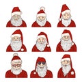 Vector Set of Cartoon Santa Claus Characters