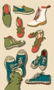 Vector Set of Cartoon Shoes