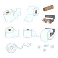 Vector Set of Cartoon Toilet Paper