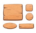 Vector set with cartoon wooden buttons for game assets Royalty Free Stock Photo