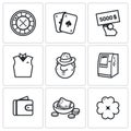 Vector Set of Casino Icons Royalty Free Stock Photo