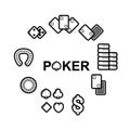 Vector set of casino icons Royalty Free Stock Photo