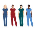 Female doctors in different poses Royalty Free Stock Photo