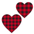 Vector Set Cell Heart backgrounds red and black color. Abstract checkered backdrop fashion cloth cage.