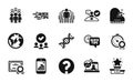 Vector set of Certificate, Group people and Question mark icons simple set. Vector