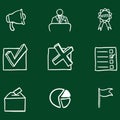 Vector Set of Chalk Doodle Elections Icons