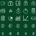 Vector Set Of Chalk Doodle Finance Icons Royalty Free Stock Photo