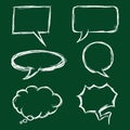 Vector Set of Chalk Sketch Comics Speech Bubbles. Comix Balloons. Royalty Free Stock Photo