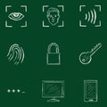 Vector Set of Hand Drawn Cyber Security Icons