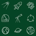 Vector Set of Chalk Space Icons