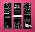 Vector set of chalk vertical spring banners. Royalty Free Stock Photo