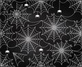 Vector Set of Chalkboard Style Cute and Creepy Spiderwebs Royalty Free Stock Photo