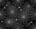 Vector Set of Chalkboard Style Cute and Creepy Spiderwebs Royalty Free Stock Photo