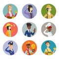 Vector set of characters of different professions.