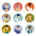 Vector set of characters of different professions.