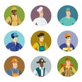 Vector set of characters of different professions.