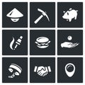 Vector Set of Cheap Labor Icons. Royalty Free Stock Photo