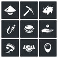 Vector Set of Cheap Labor Icons.