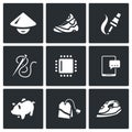 Vector Set of Cheap Labor Icons. Royalty Free Stock Photo