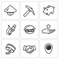 Vector Set of Cheap Labor Icons.