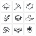 Vector Set of Cheap Labor Icons. Royalty Free Stock Photo