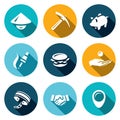Vector Set of Cheap Labor Icons. Royalty Free Stock Photo